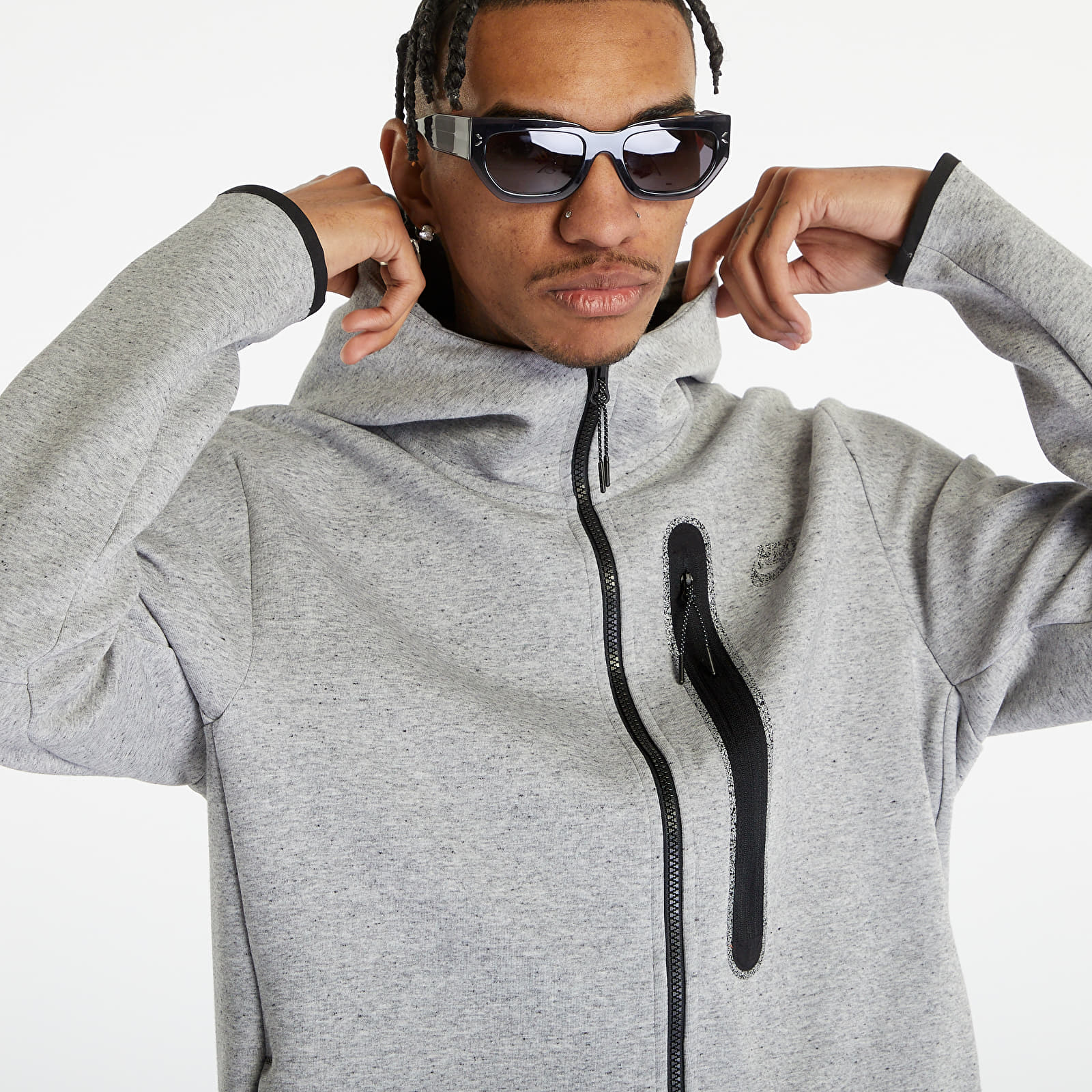 Hanorace Nike Sportswear Tech Fleece Full-Zip Hoodie Grey