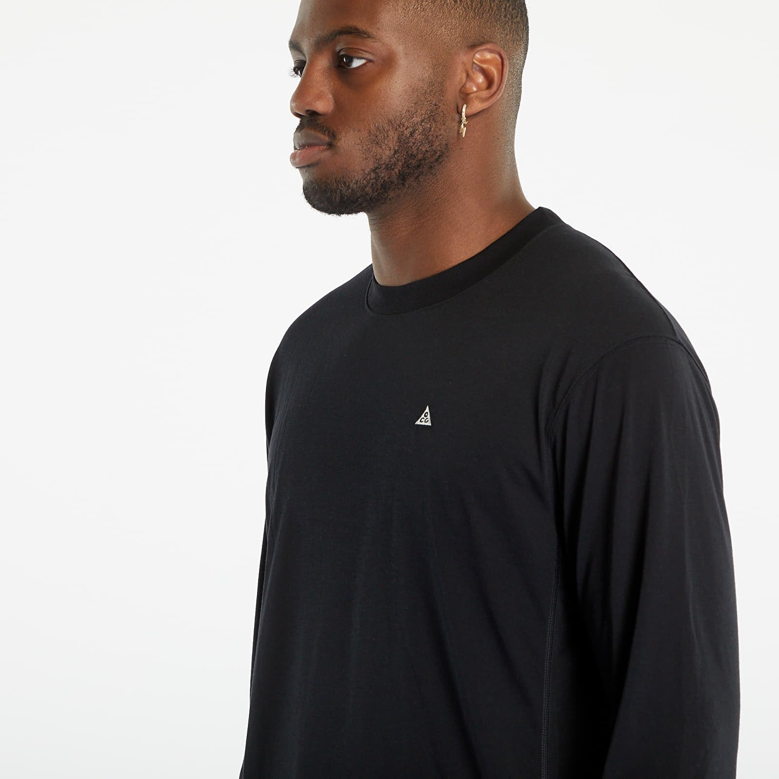 Camisetas Nike Dri-FIT ACG "Goat Rocks" Men's Long Sleeve Top Black/Khaki/Light Orewood Brown/Summit White