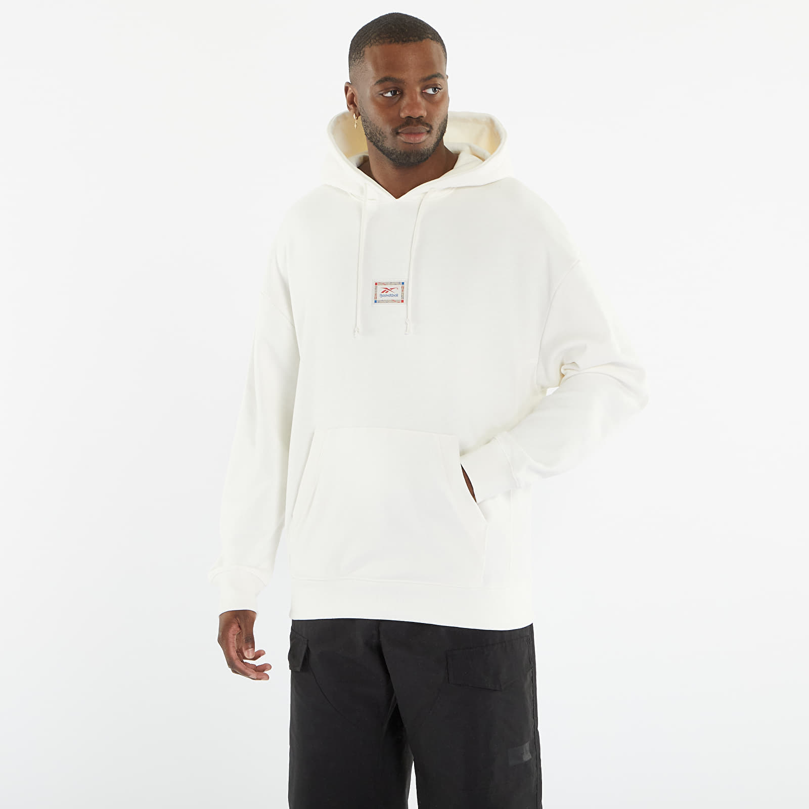Bluzy Reebok Basketball Relaxed Heavyweight Fleece Hoodie Chalk