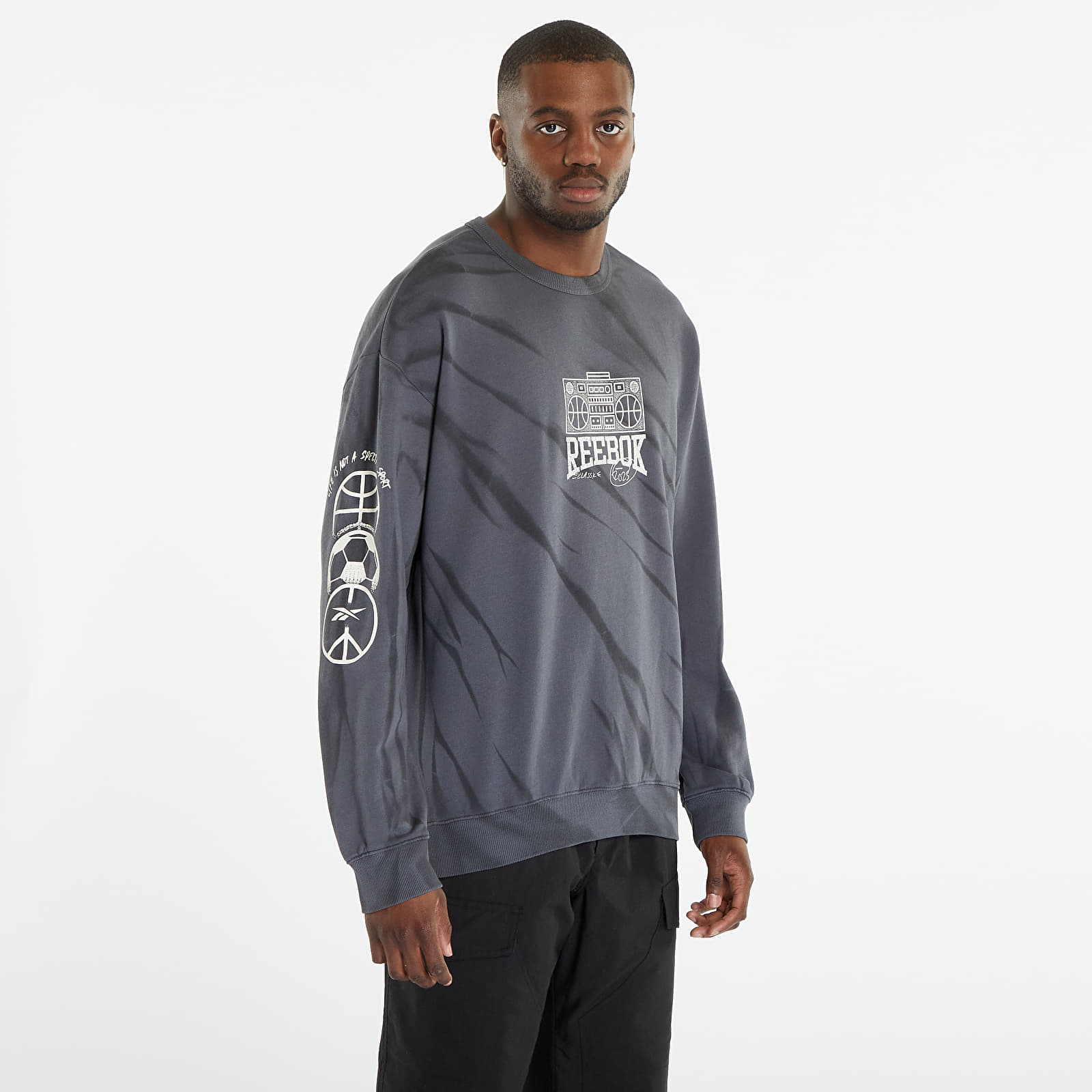 Felpe Reebok Classics Block Party Crew Sweatshirt Pure Grey