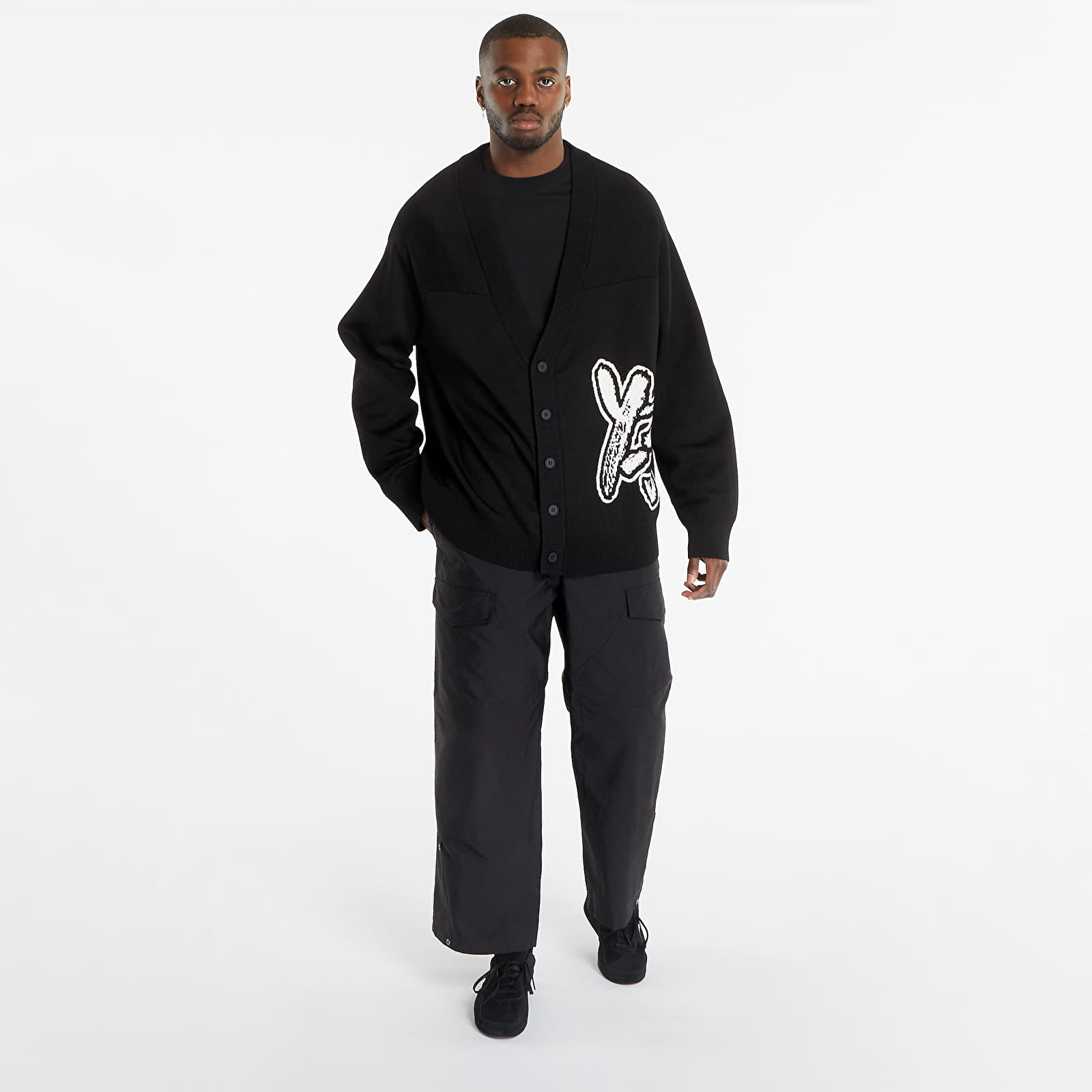 Suéteres Y-3 Logo Knit Cardigan Black