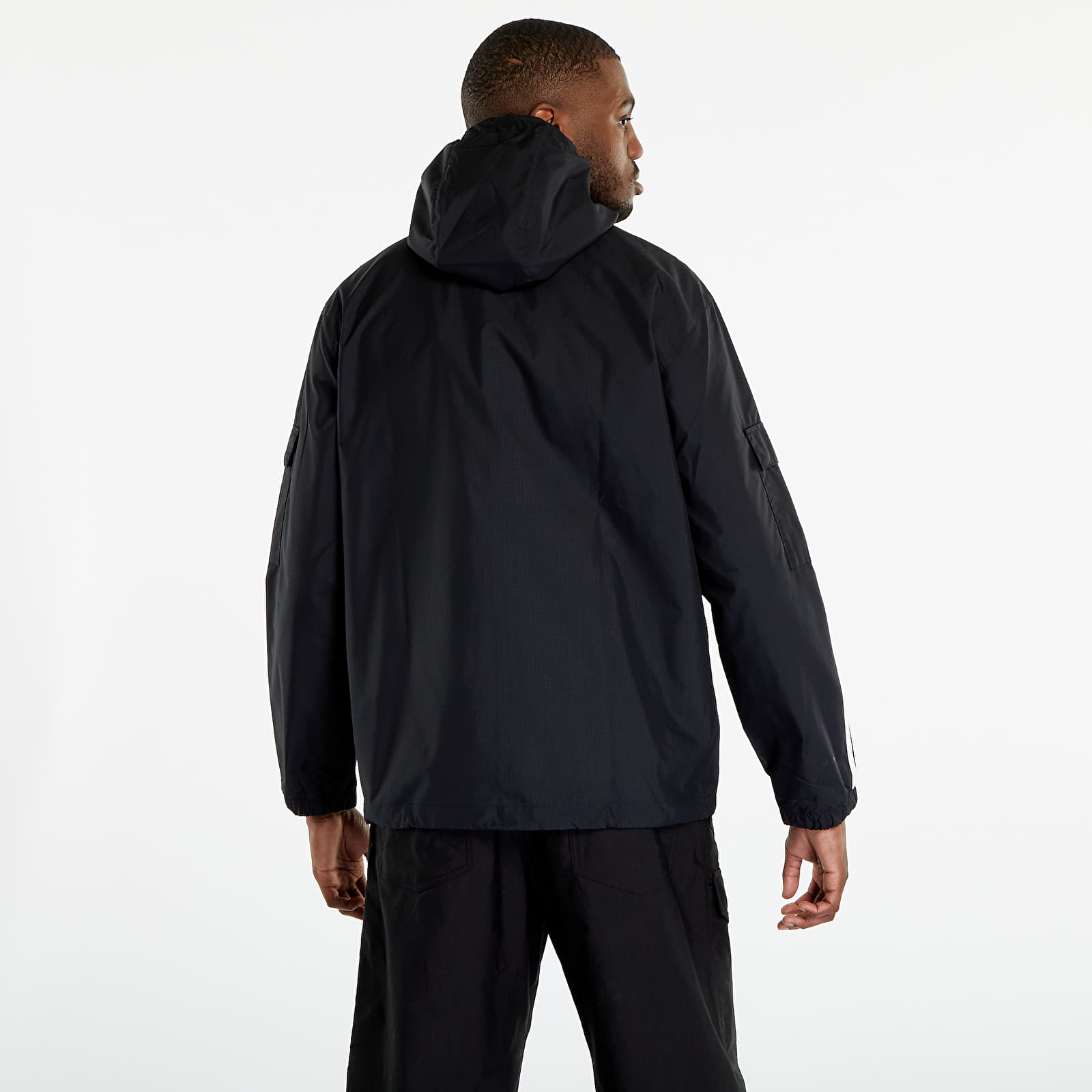 Kurtki wiatrówki adidas Originals 3 Stripes Full-Zip Windbreaker Black