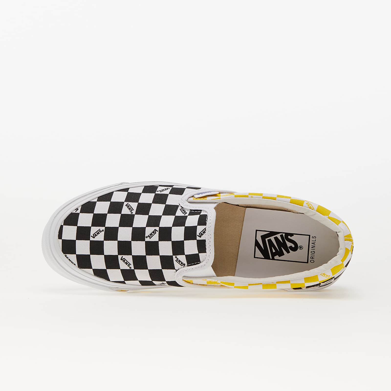 Vans checkerboard 2025 slip on yellow