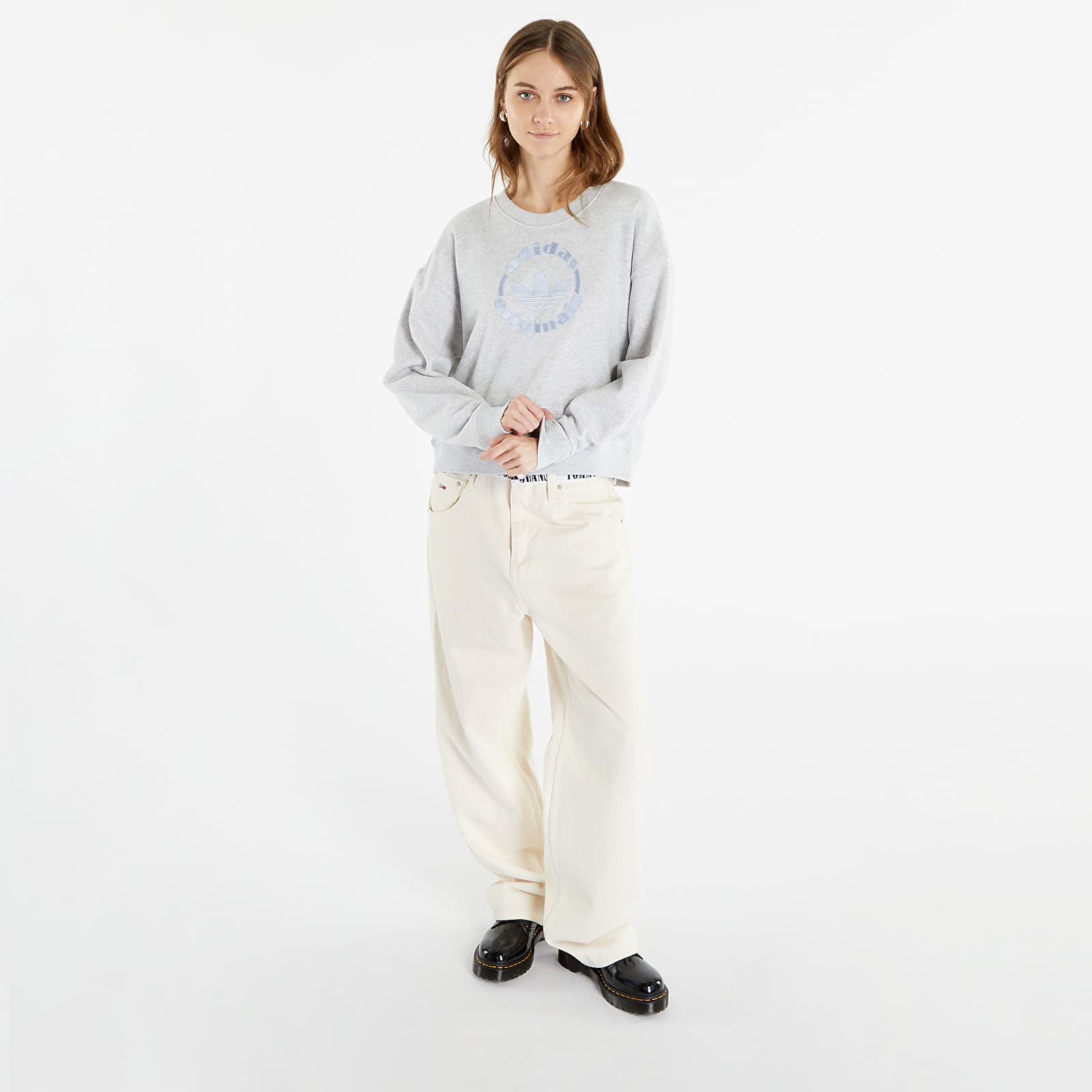 Adidas originals womens sweatshirt light grey heather sale
