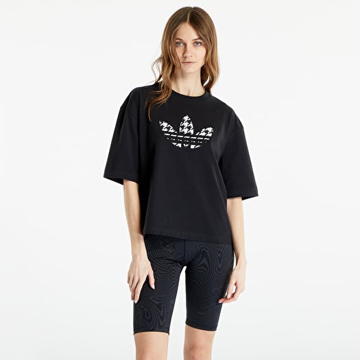 T shirts adidas Originals Houndstooth Trefoil Infill Tee Black