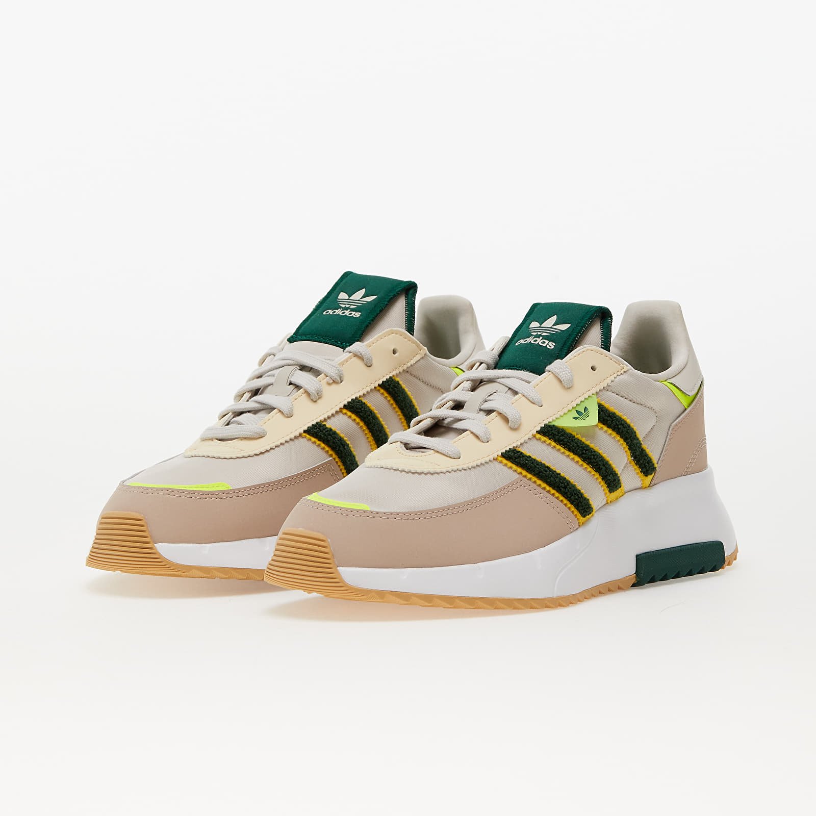 Men s shoes adidas Retropy F2 Aluminium Dark Green Solar Yellow