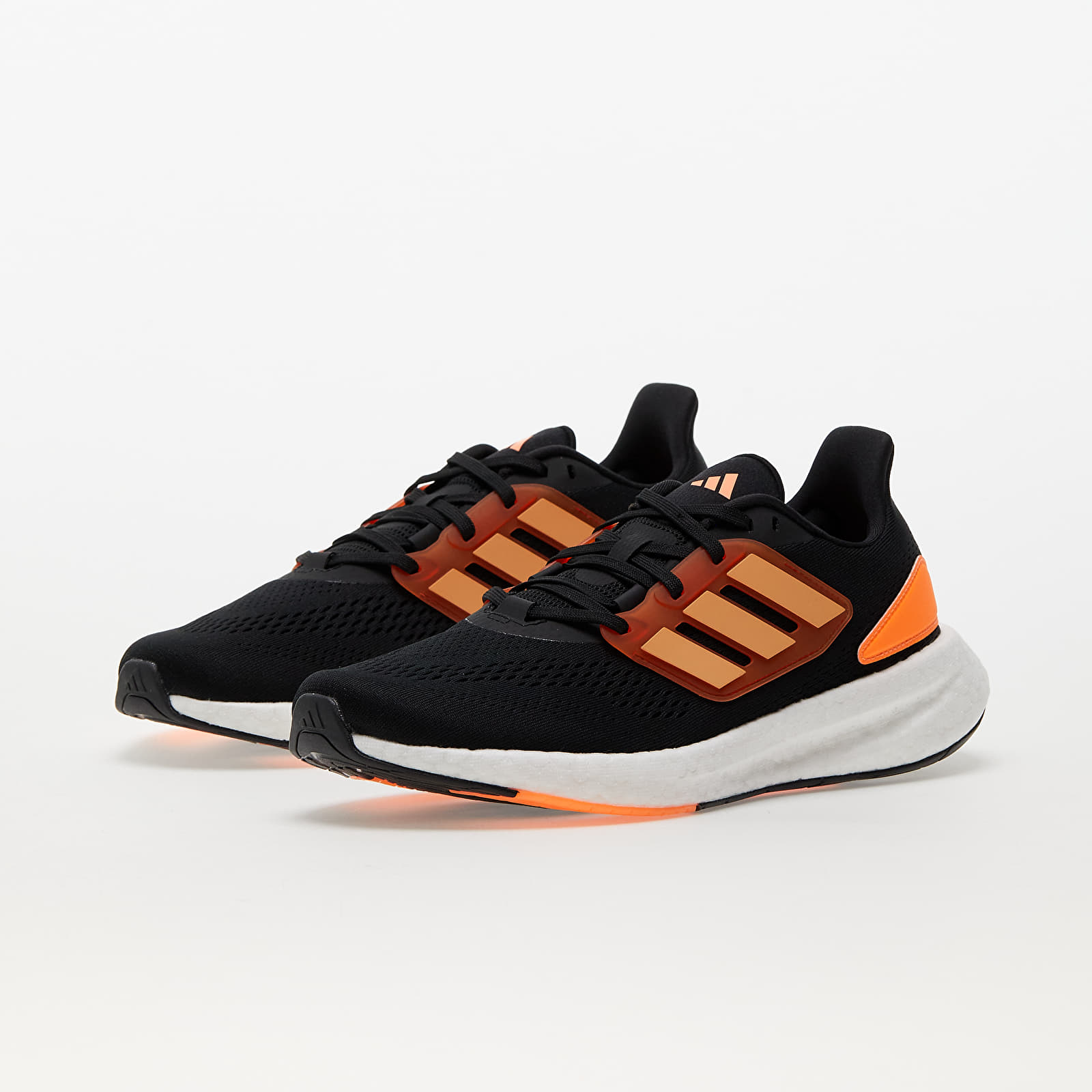 Adidas running shoes black and orange top
