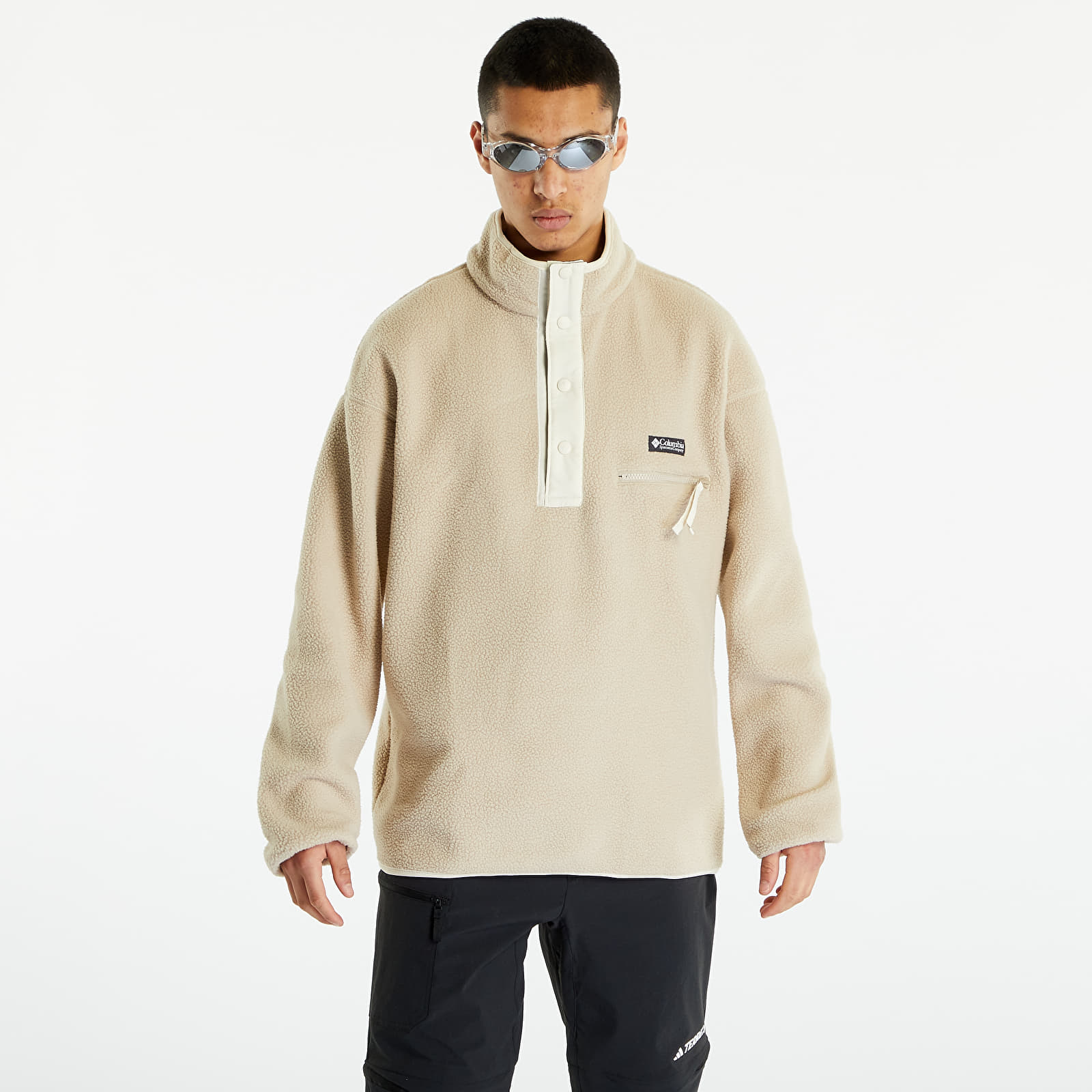 Kapucnis pulóverek és pulcsik Columbia Helvetia Half Snap Fleece Hoodie Beige