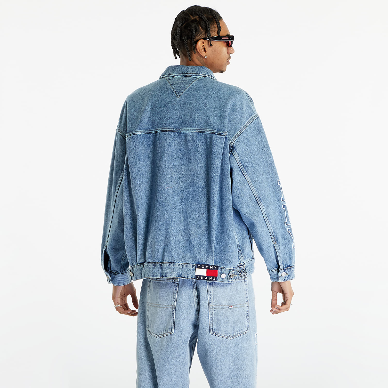 Geci Tommy Jeans Oversized Logo Sleeve Denim Jacket Denim Light