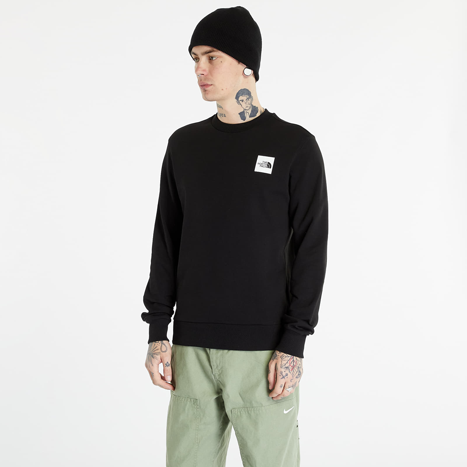 The north face tipped logo crew sweatshirt deals