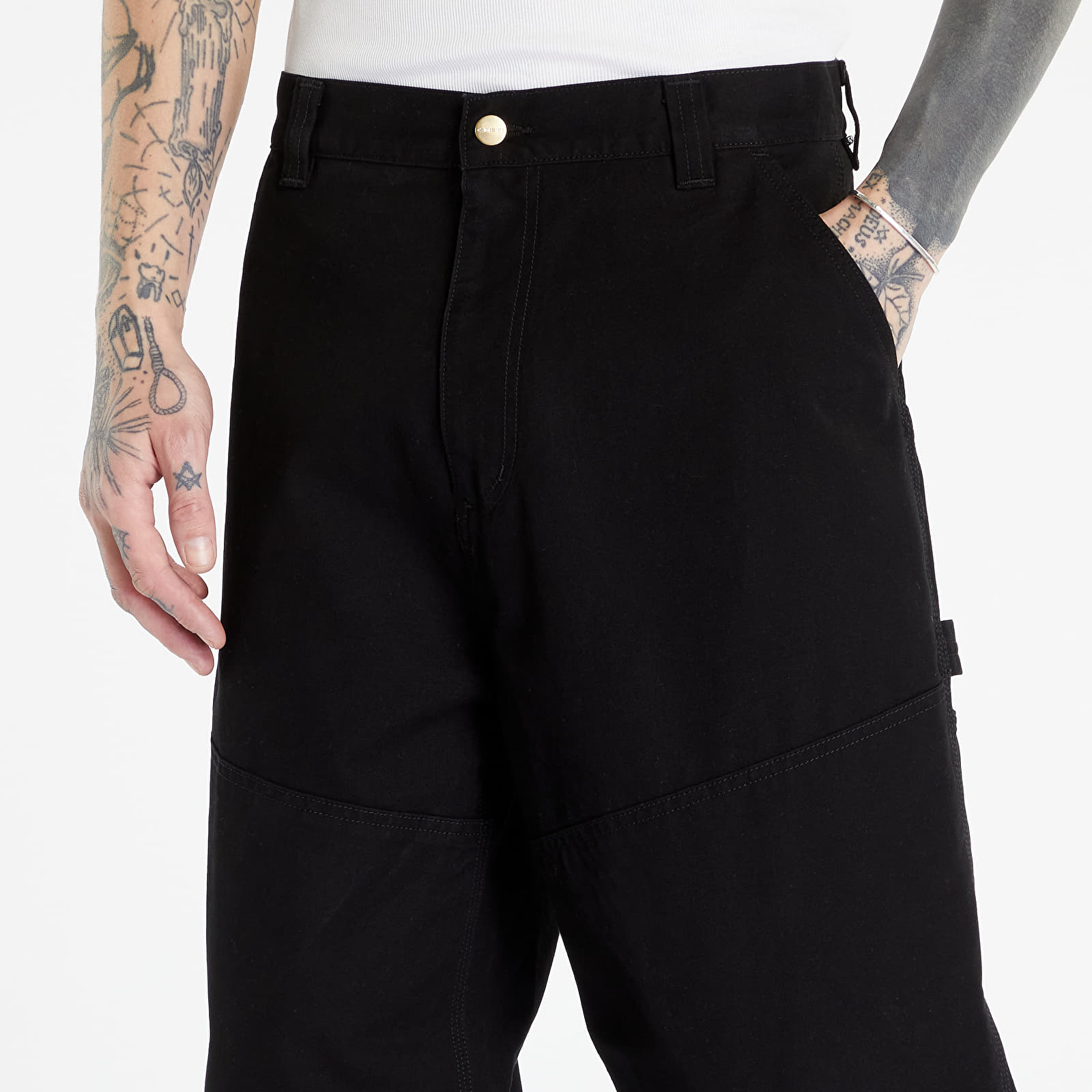 Pantaloni și blugi Carhartt WIP Wide Panel Pant Black Rinsed