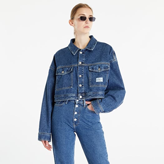 Jackets Calvin Klein Jeans Boxy Cropped Denim Jacket Blue | Footshop