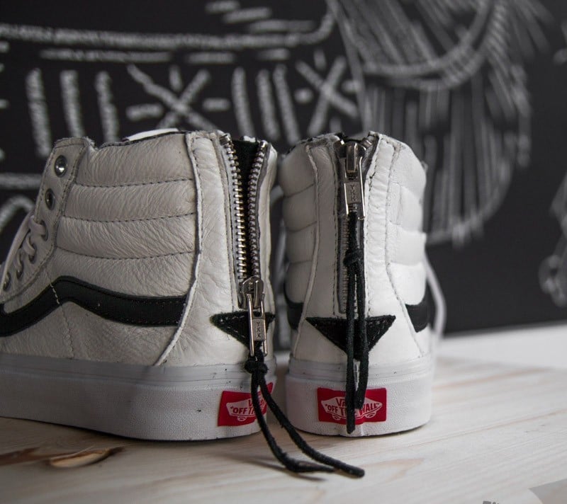 Damen Sneaker und Schuhe Vans Sk8-Hi Slim Zip (Leather) True White/Leopard