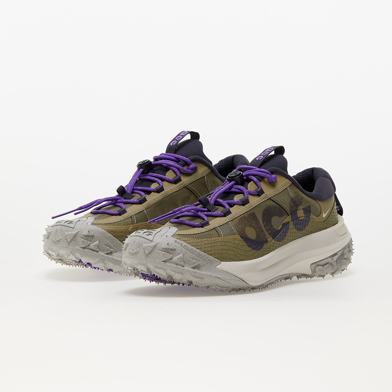 Herren Sneaker und Schuhe Nike ACG Mountain Fly 2 Low Neutral Olive/ Gridiron-Action Grape