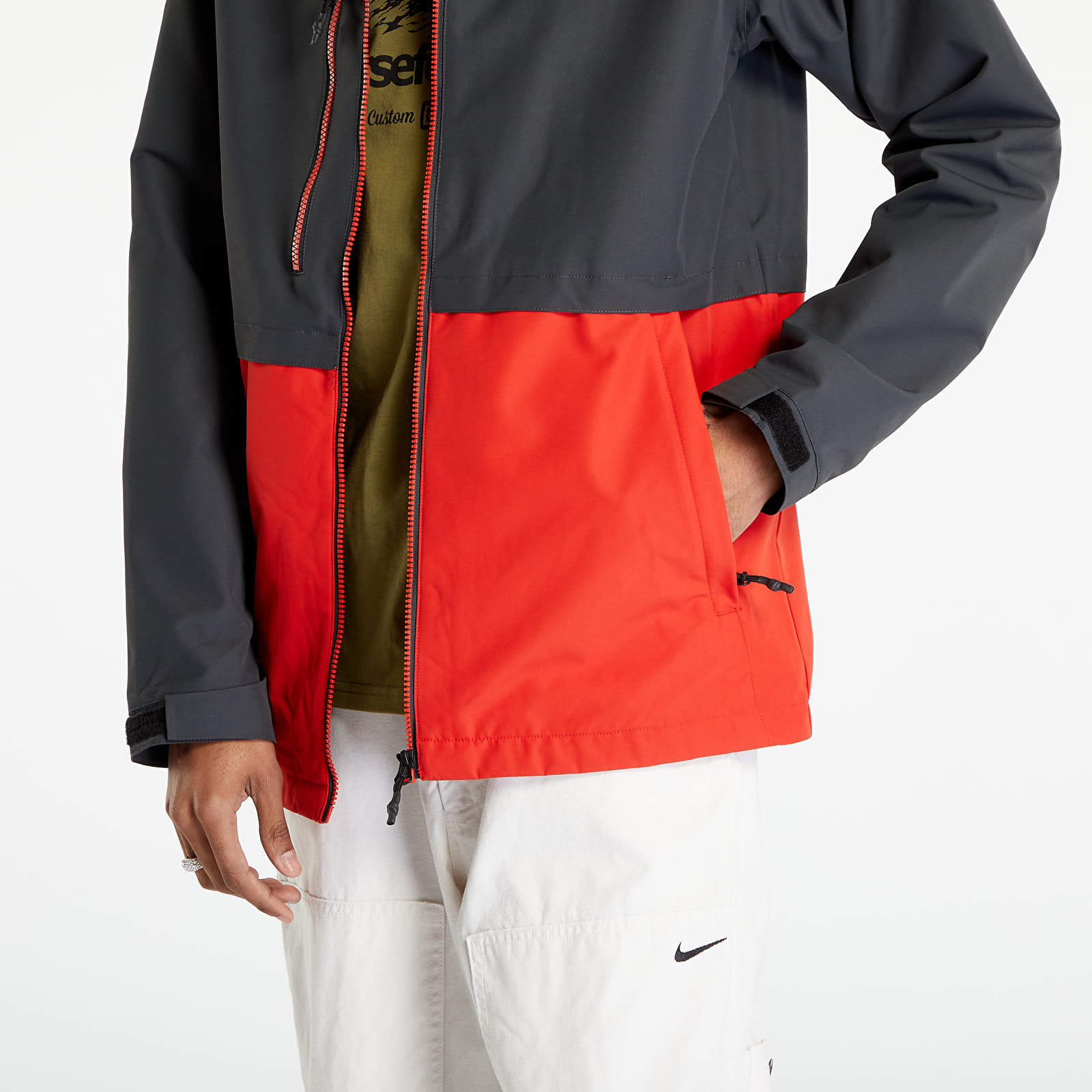 Impermeabile Horsefeathers Closter II Jacket Phantom/ Lava Red