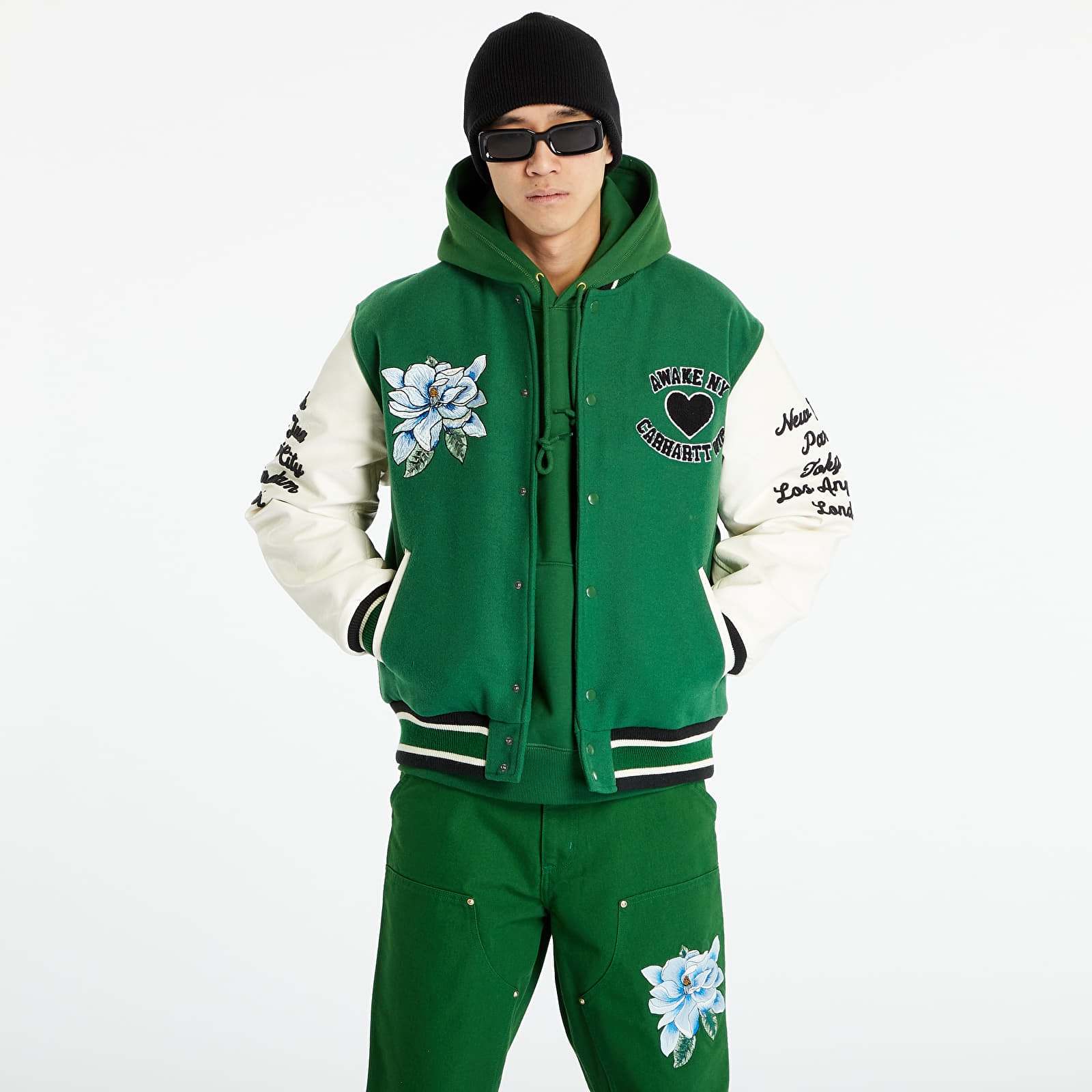 Bomber Jackets Awake NY x Carhartt WIP Teddy Jacket Dark Green Ivory Footshop