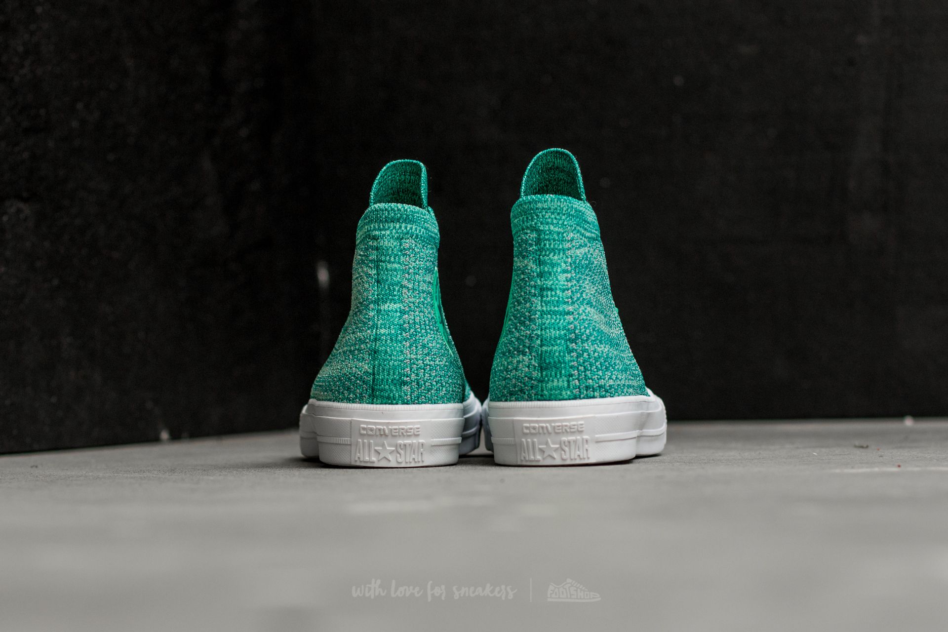 Men s shoes Converse Chuck Taylor All Star II Flyknit Hi Green Glow Rio Teal White Footshop