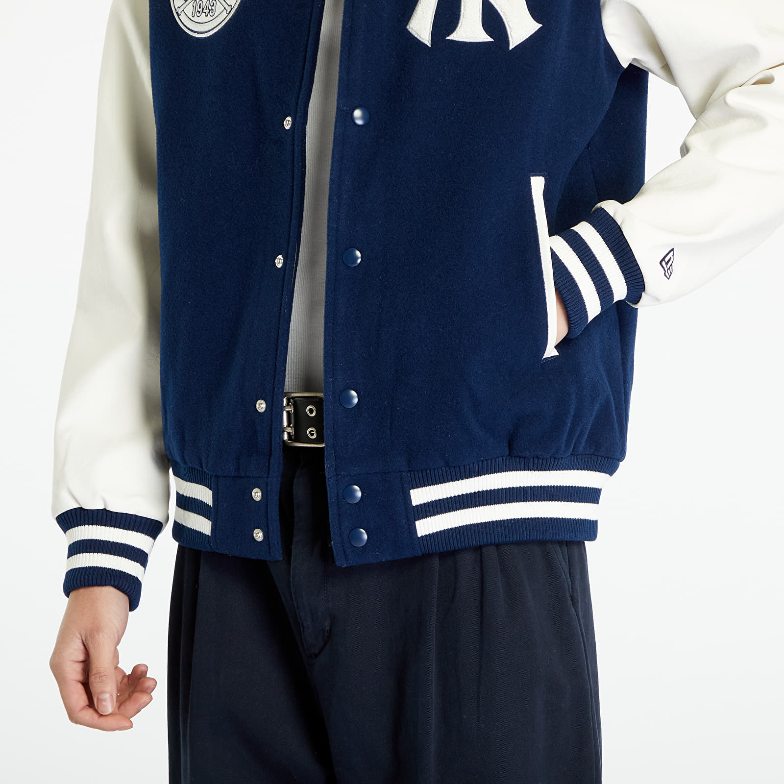 Bomber Jackets New Era New York Yankees Heritage Varsity Jacket Dark Blue/ White