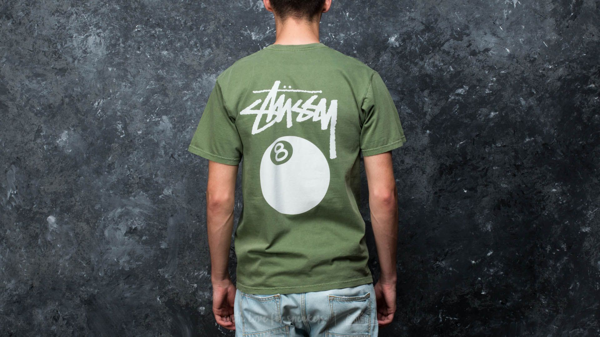 Pólók és ingek Stüssy 8 Ball Pigment Dyed Tee Olive