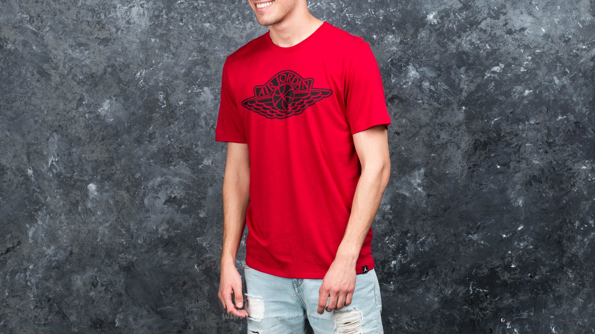 Magliette Jordan Sportswear Iconic Wings Logo Tee Team Red/ Black