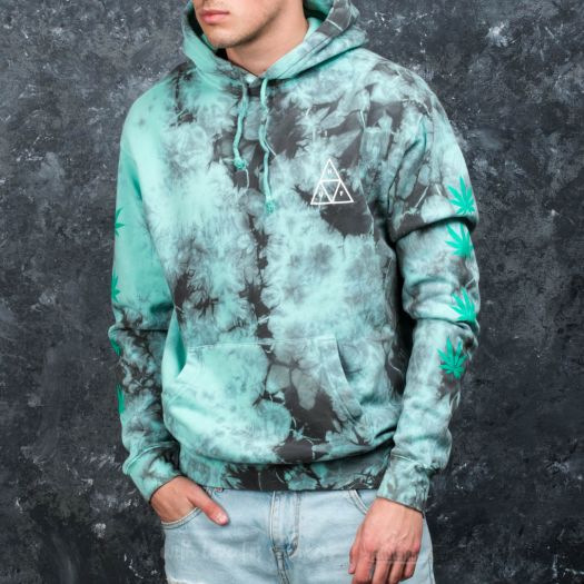 Hoodies and sweatshirts HUF Apparel 420 Overdyed Plantlife Pullover Hoodie Smoke Mint Footshop