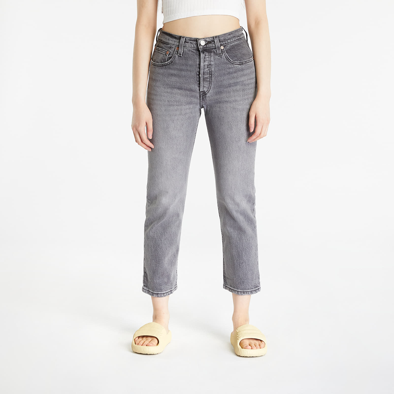 Pants and jeans Levi's® 501® Crop Jeans Gray Worn In