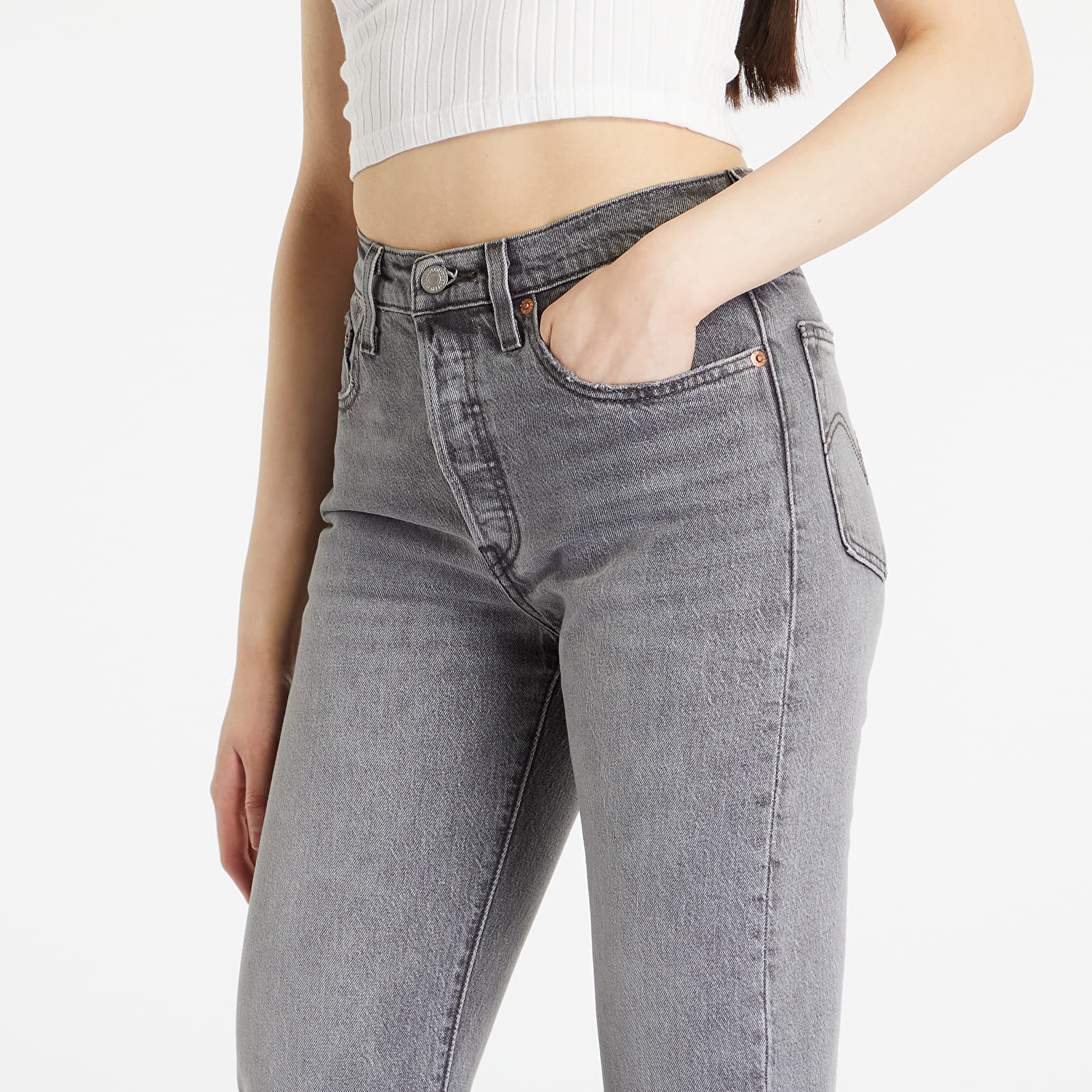 Pants and jeans Levi's® 501® Crop Jeans Gray Worn In