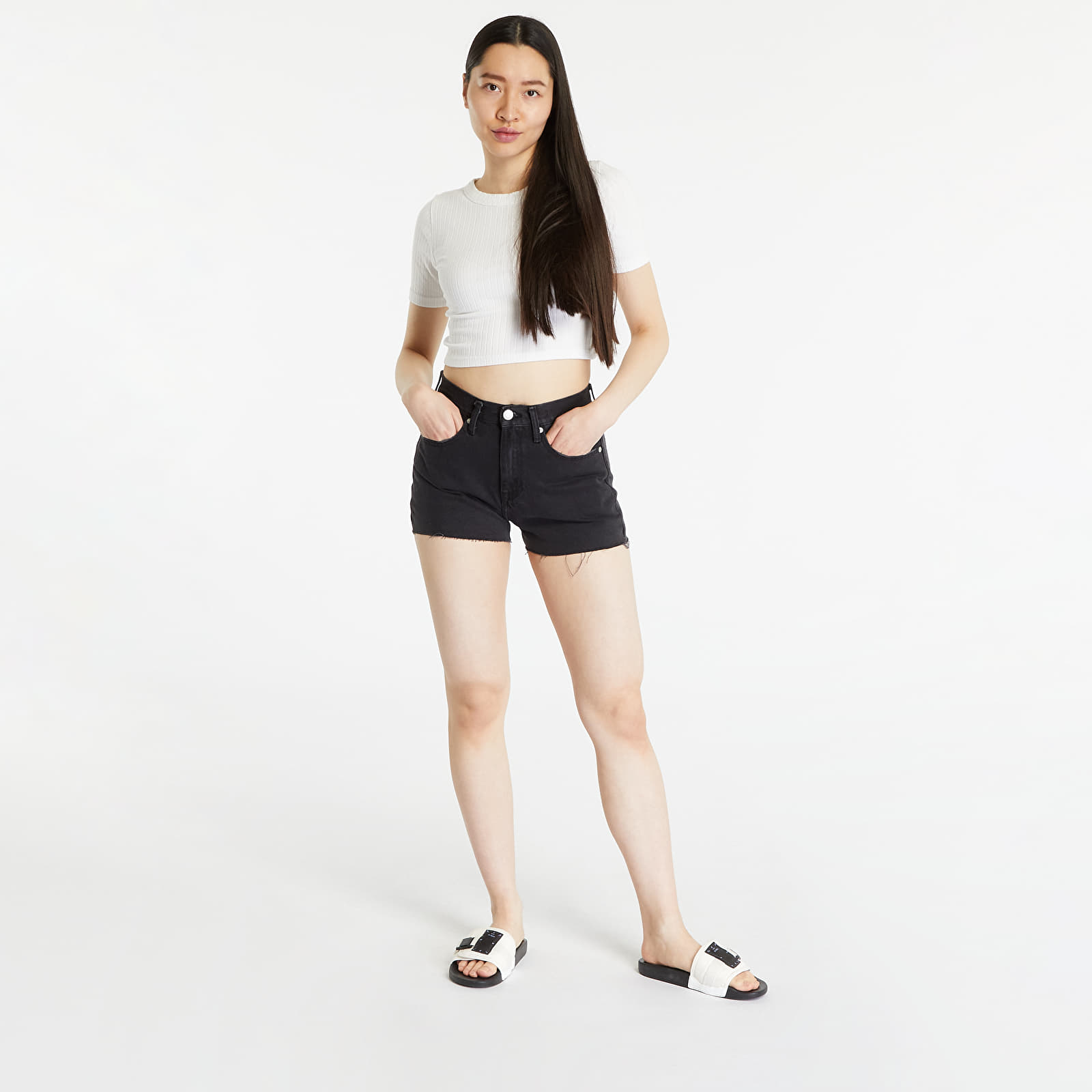 Šortky Tommy Jeans Hot Pant Shorts Denim Black