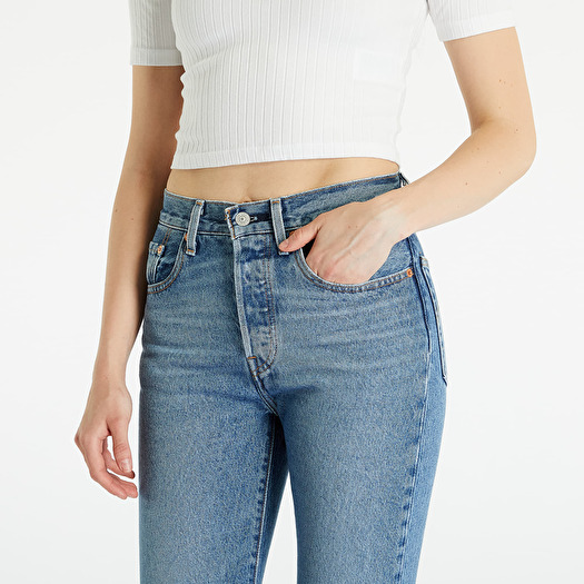 Women s trousers Levi s 501 Crop Jeans Medium Indigo Worn In Blue Footshop