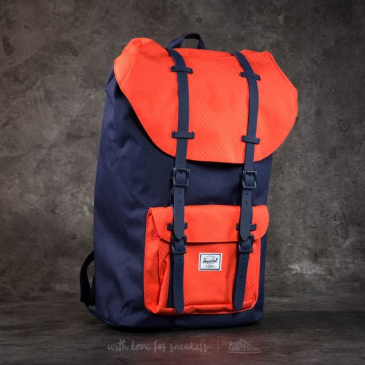 coral herschel backpack Herschel Supply Co. Little America Backpack Peacot/ Hot Coral/ Peacot  Rubber