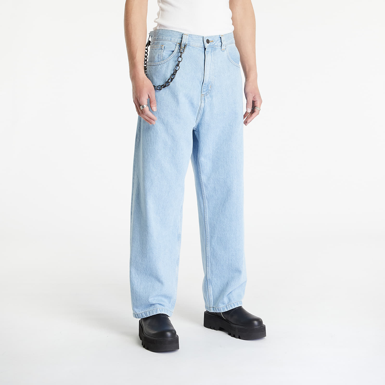 Blugi Carhartt WIP Brandon Pant Blue Heavy Stone Bleached - 1 | YEO