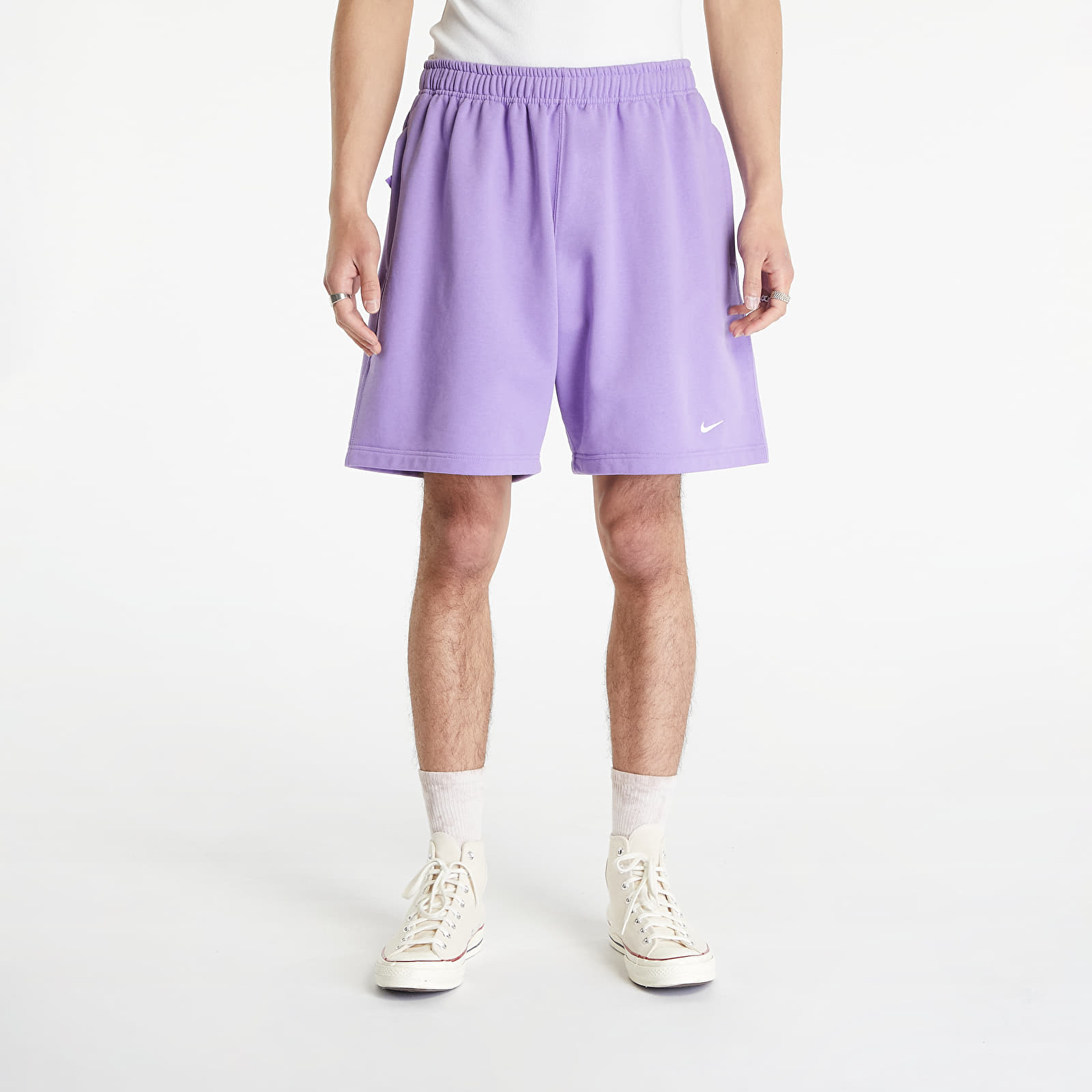 Levně Nike Solo Swoosh Men's French Terry Shorts Space Purple/ White