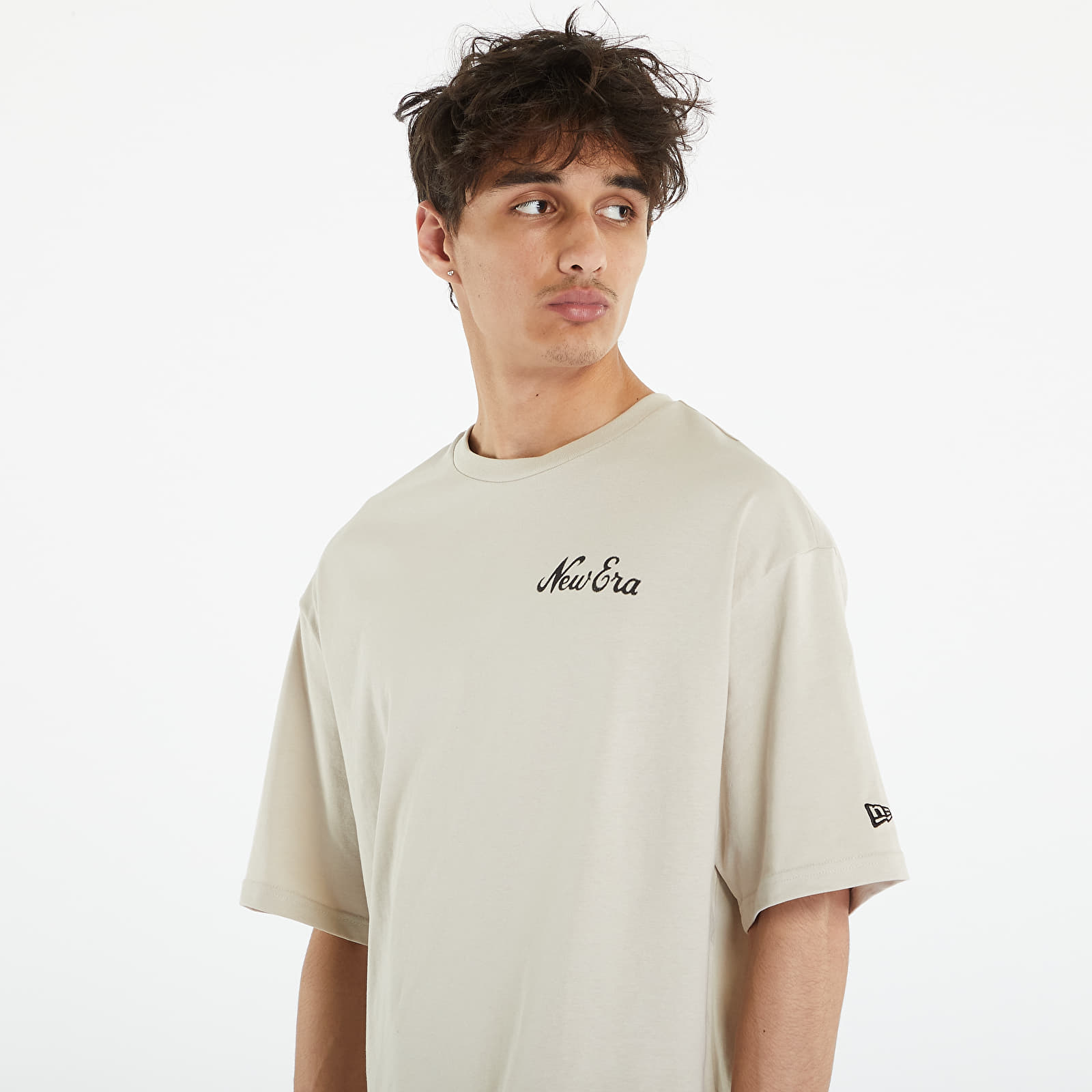 T-shirts New Era Character Graphic Oversized Cream T-Shirt UNISEX Stone/ Black