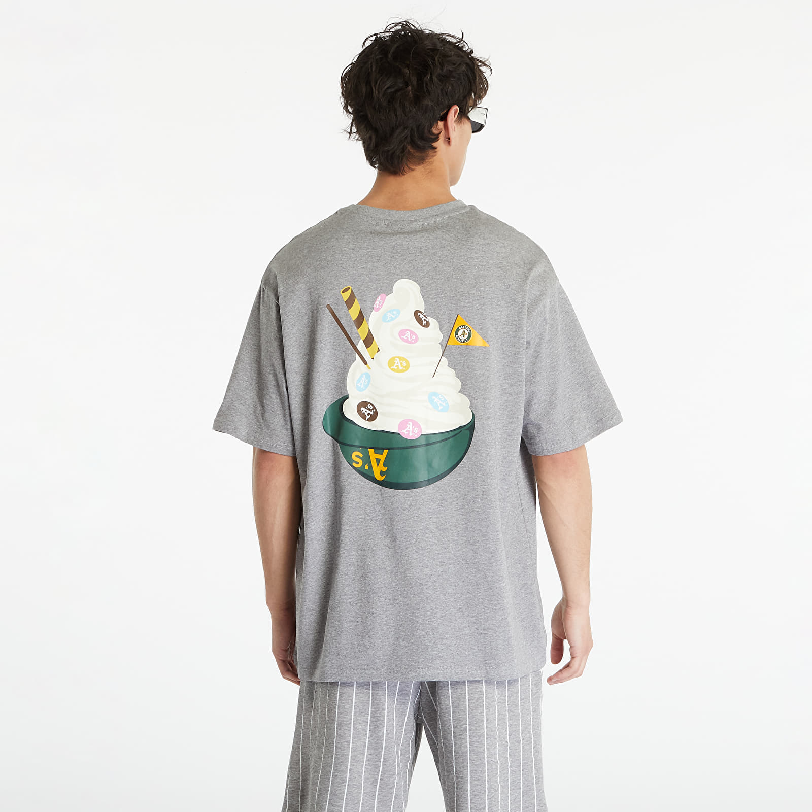 Koszulki New Era Oakland Athletics MLB Ice Cream Oversized T-Shirt Heather Gray/ Dark Green
