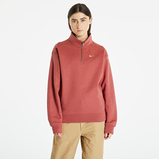 Sweatshirts Nike Solo Swoosh Men s 1 4 Zip Top Canyon Rust White Footshop