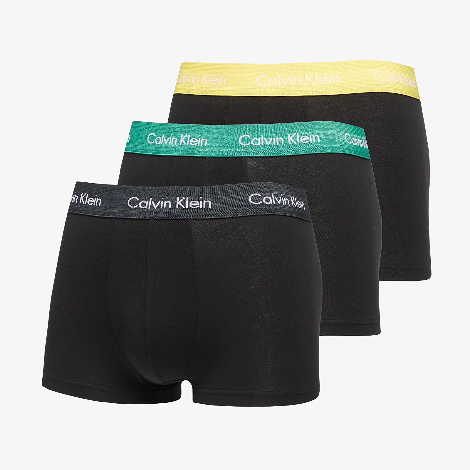 Boxer shorts Calvin Klein Cotton Stretch Low Rise Trunk 3 Pack Black/ Black Heather/ Yellow/ Green