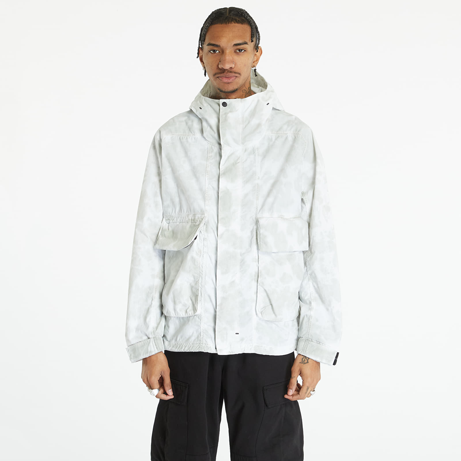 Levně Nike Sportswear Tech Pack Men's Woven Hooded Jacket Light Silver/ Black/ White