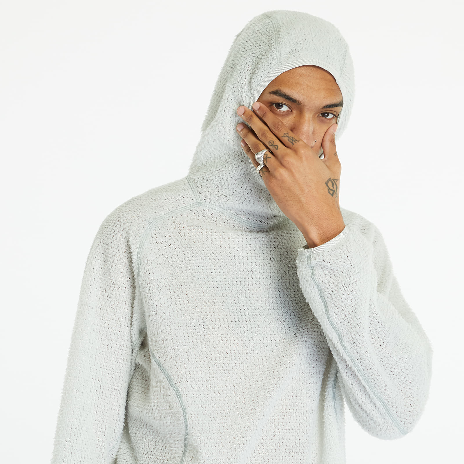 Hoodies en truien Nike ACG "Wolf Lichen Caps" Men's Mid-layer Top Light Silver/ Speed Yellow/ Summit White