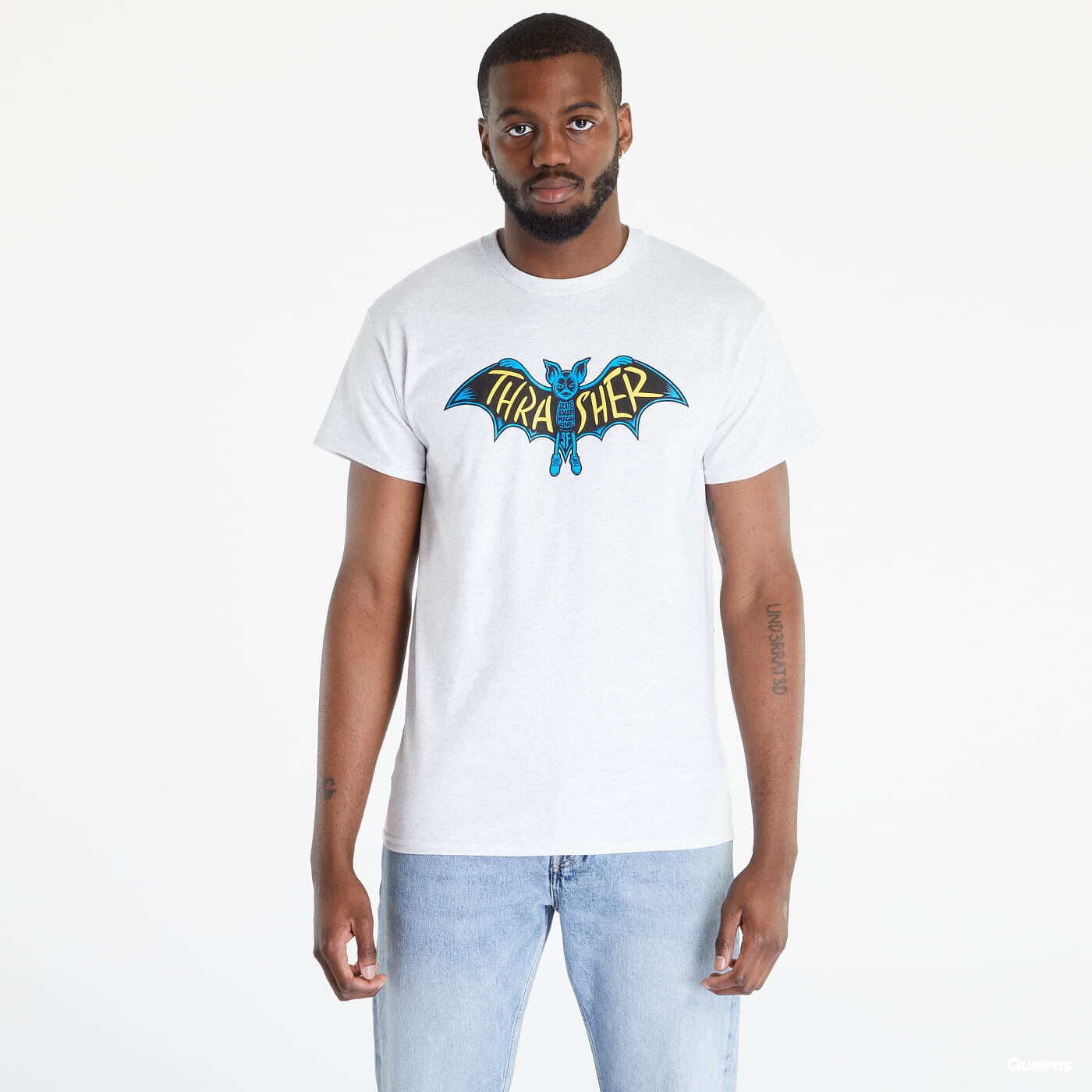 thrasher bat t-shirt ash grey