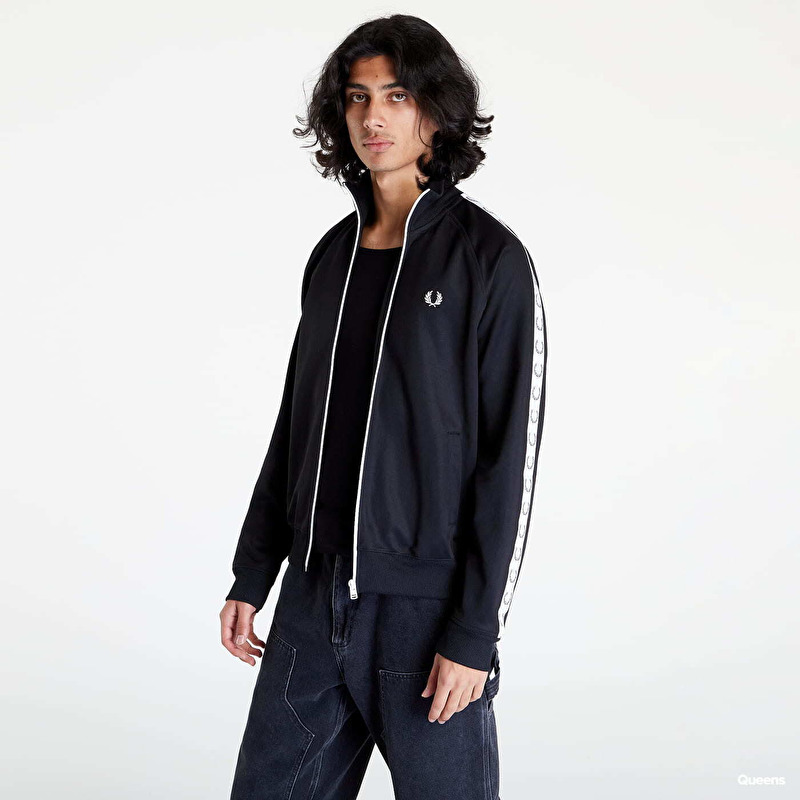 FRED PERRY Taped Track Jacket Black | Footshop