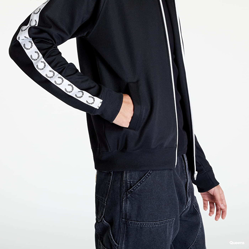 FRED PERRY Taped Track Jacket Black | Footshop