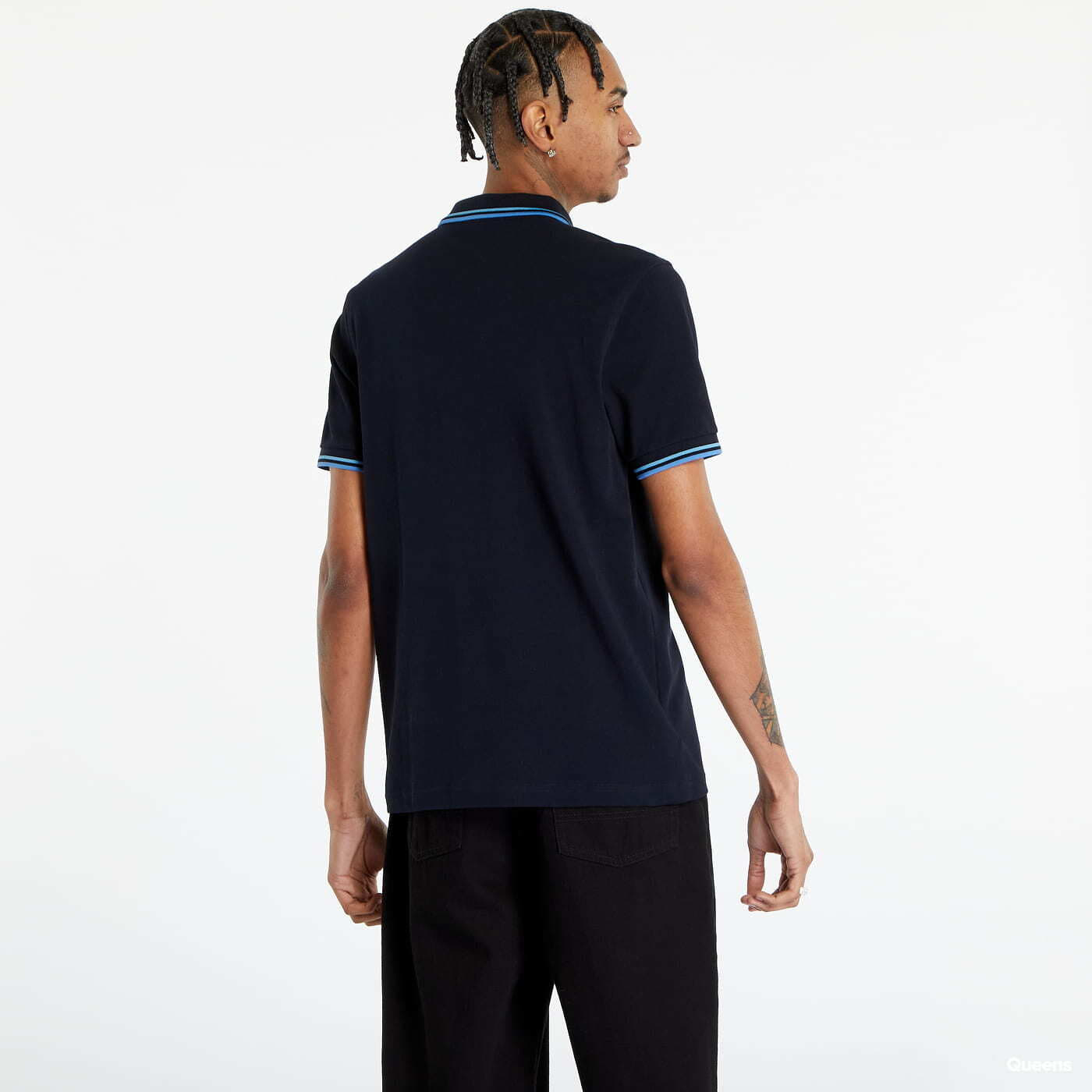 Pólók FRED PERRY Twin Tipped Fred Perry Shirt Navy/ Soft Blue