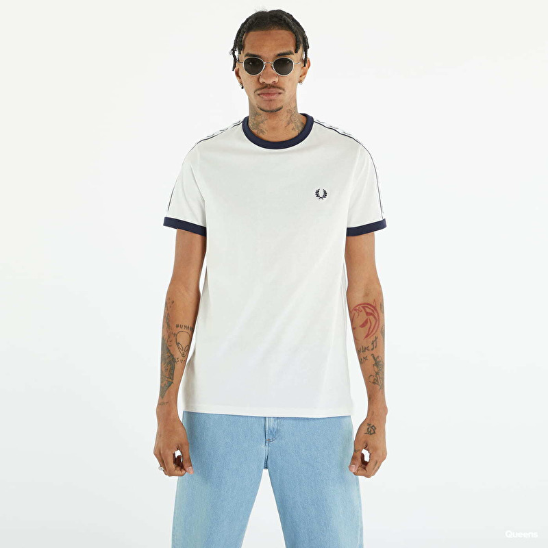 T-shirt FRED PERRY Taped Ringer T-shirt Snow White