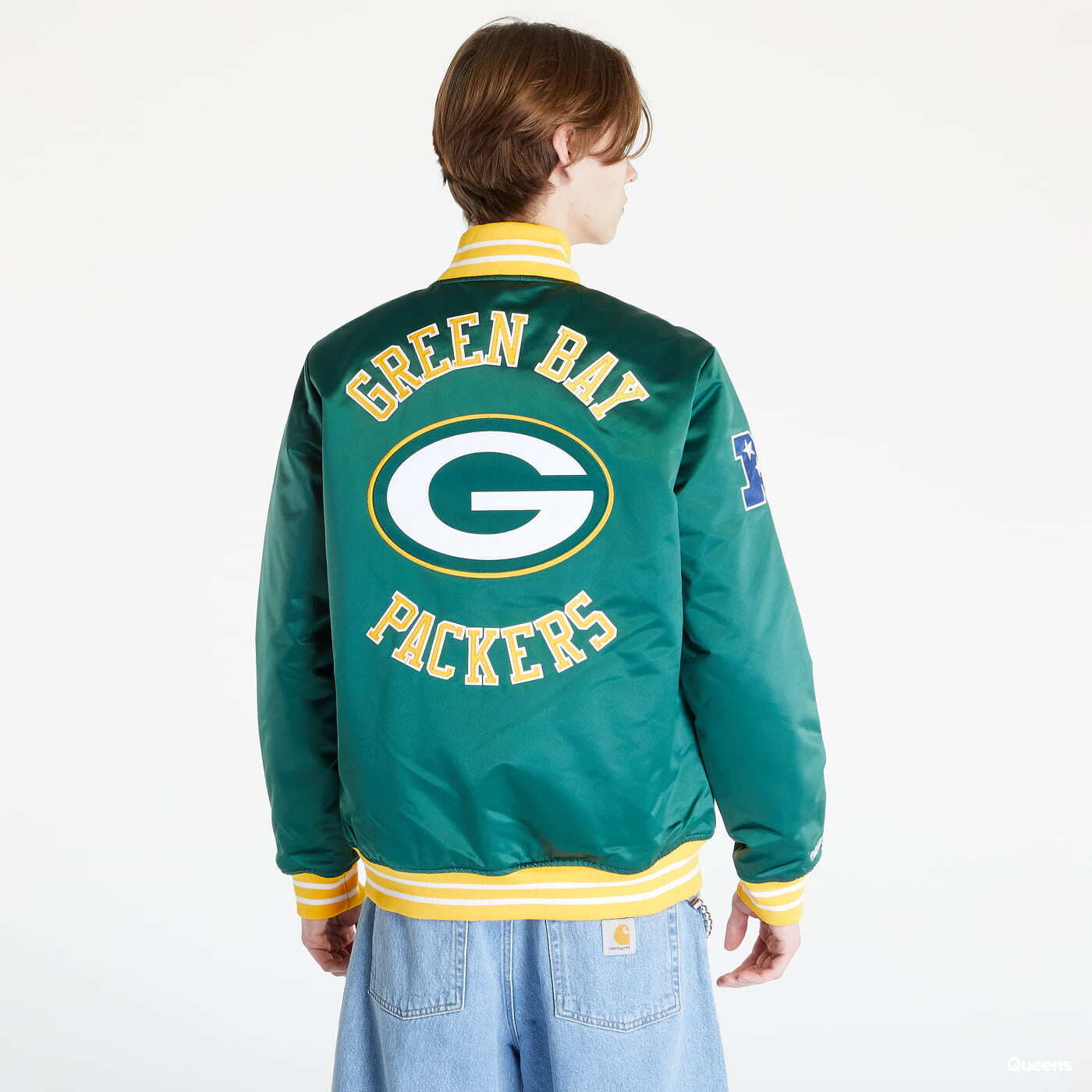 Bombery Mitchell & Ness Heavyweight Satin Jacket Dark Green