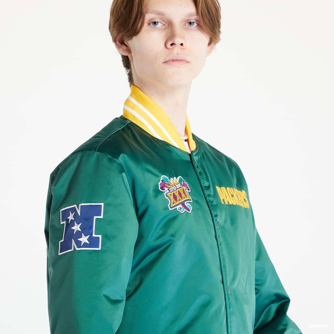 Bombery Mitchell & Ness Heavyweight Satin Jacket Dark Green