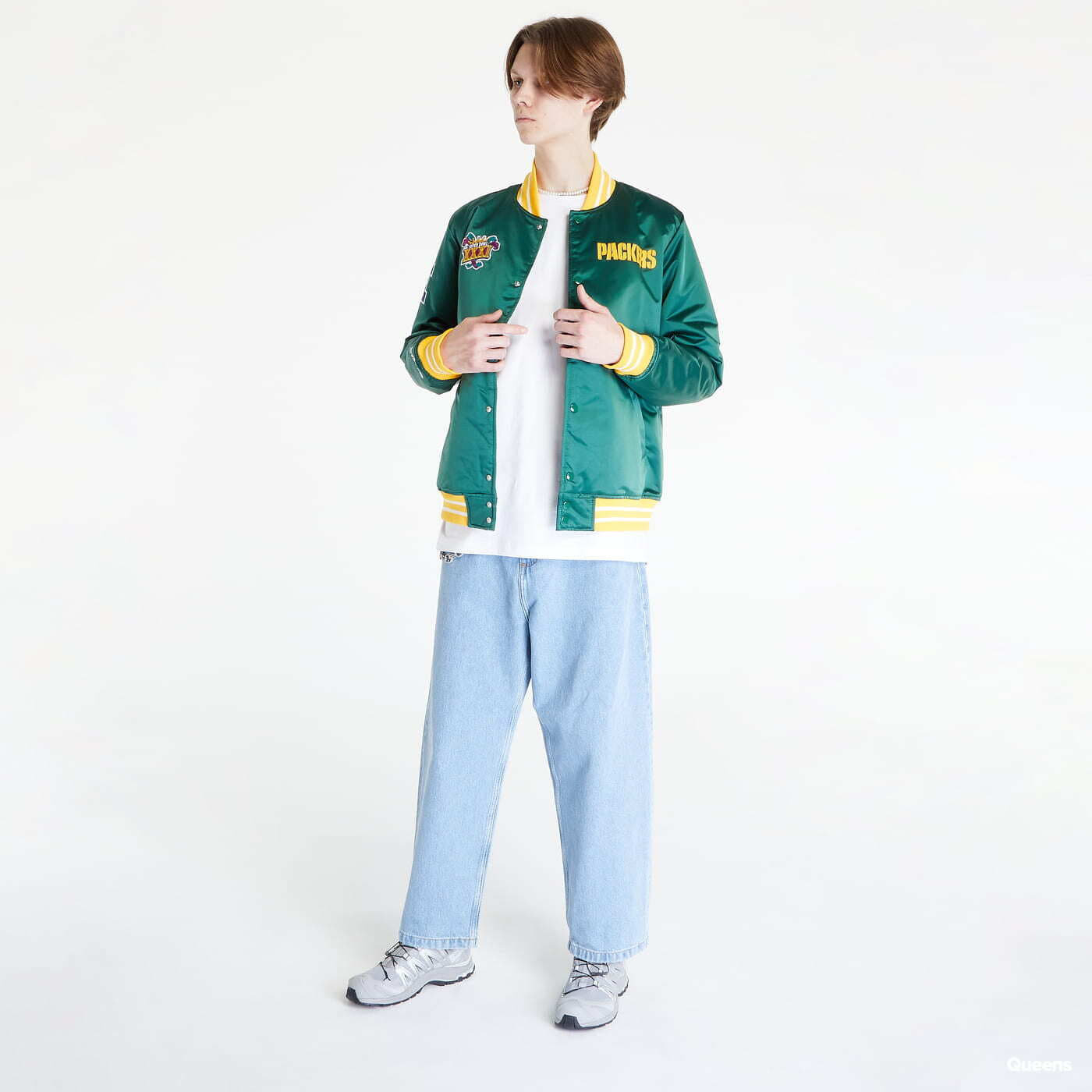 Bombery Mitchell & Ness Heavyweight Satin Jacket Dark Green