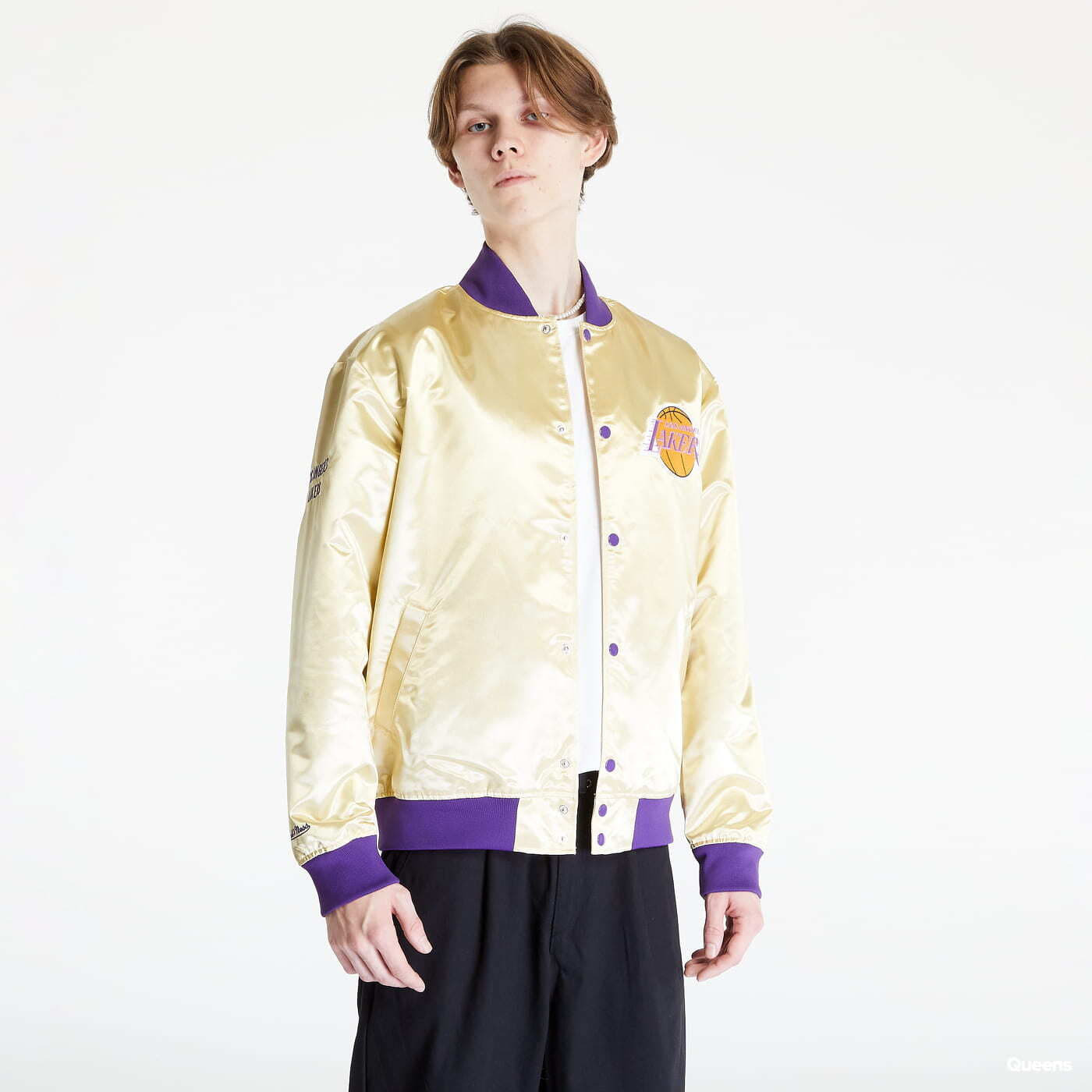 mitchell & ness fashion w satin jacket ight gold