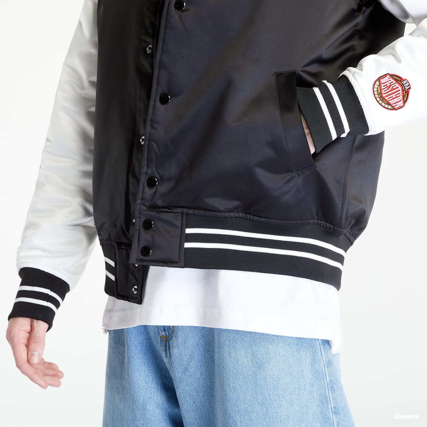 Jackets Mitchell & Ness Team Origins Varsity Satin Houston Rockets Jacket Black/ White