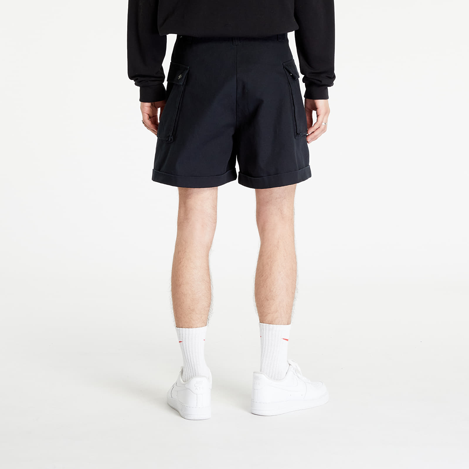 Šortky Nike Life Men's Woven Cargo Shorts Black/ White