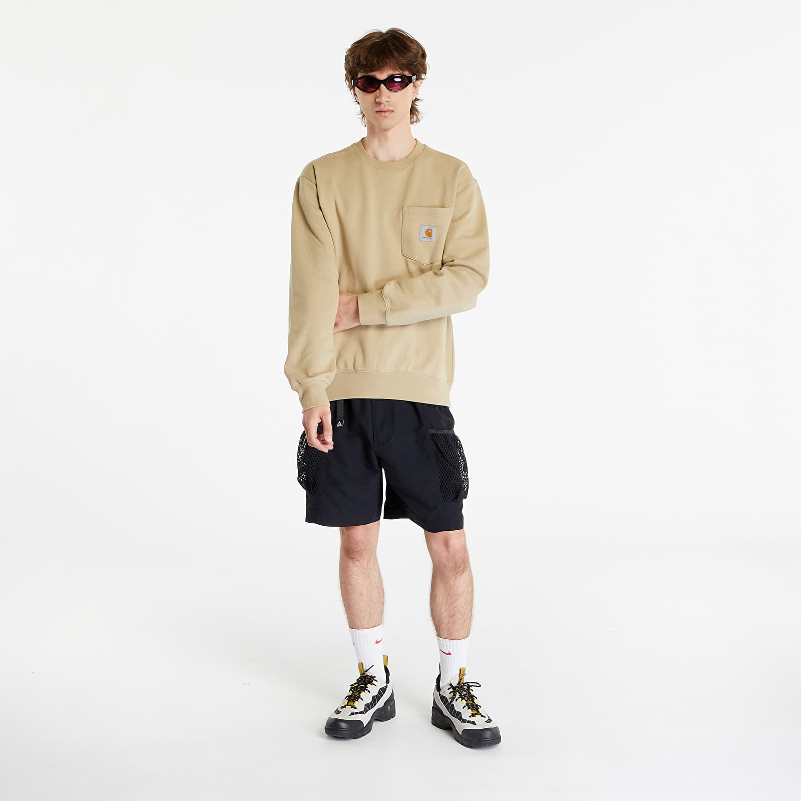 Hoodies and sweatshirts  Carhartt WIP Pocket Sweat Ammonite Garment Washed